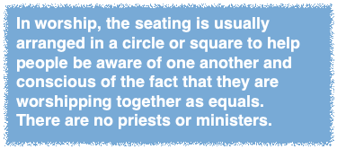 In worship, the seating is